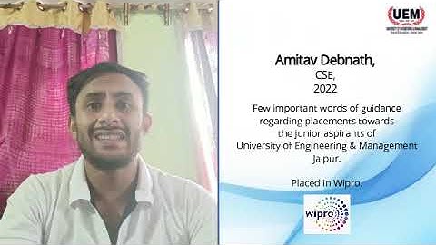 Placement Guidance | Amitav Debnath |  CSE 2022 | UEM Jaipur | Wipro