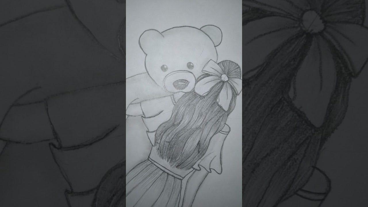 Girl is carrying a teddy🧸 || 