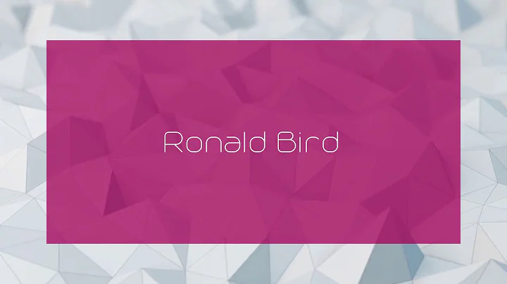 Ronald Bird - appearance