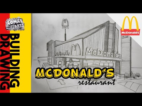 [BUILDING DRAWING] Let's Draw-McDonald's restaurant.Speedrawing - YouTube