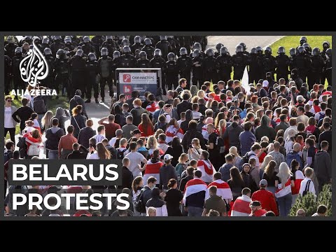 Belarus police detain hundreds of protesters in Minsk as crowds swell