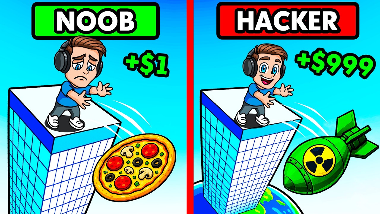 NOOB vs HACKER Throw Stuff = Money