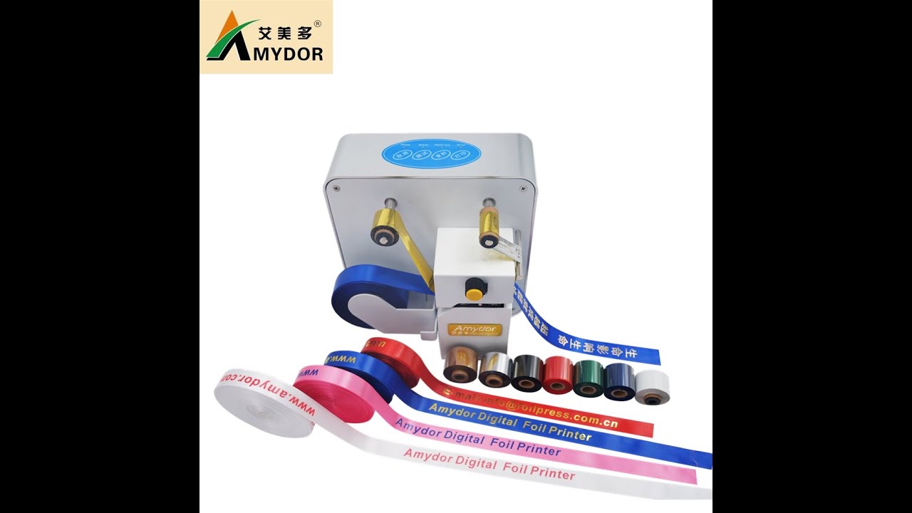 Amydor AMD320 digital ribbon foil printer operation video