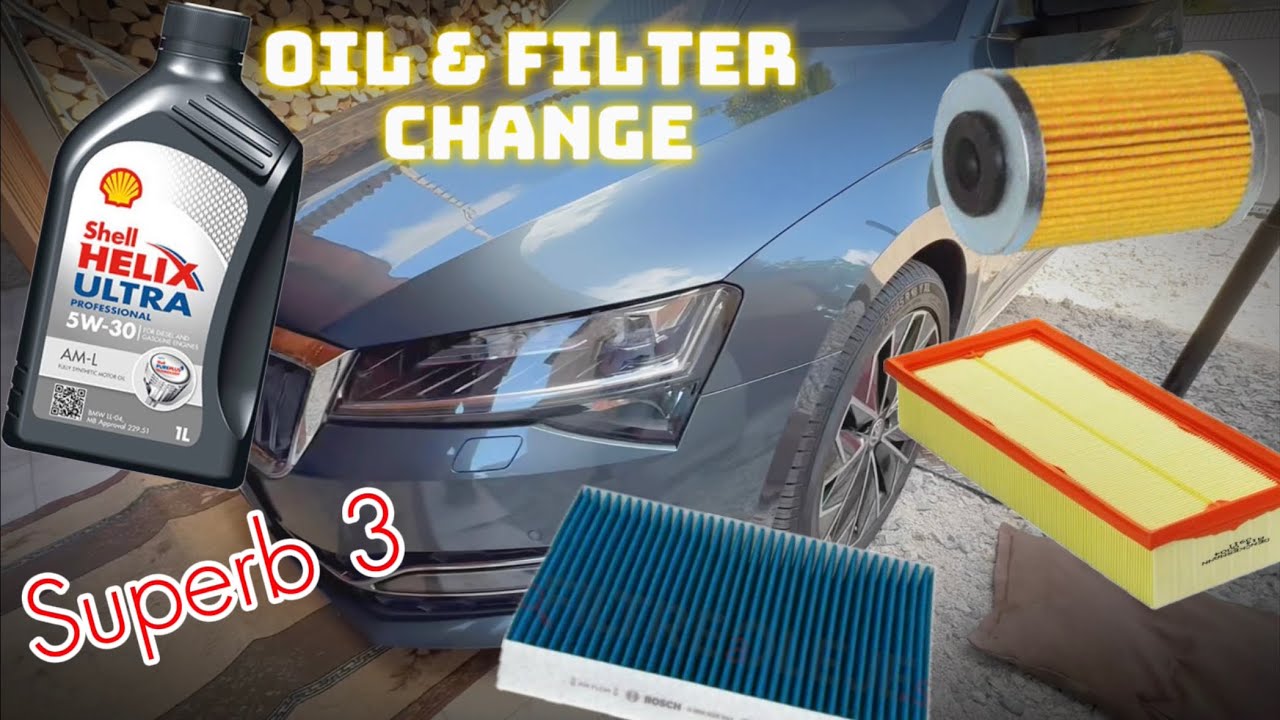Skoda Superb 3 oil & filters change | Superb 3 výmena oleja a filtrov