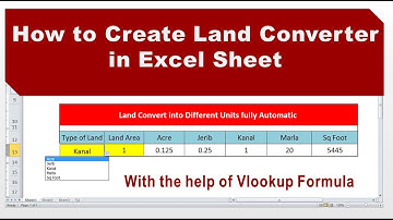 How to make Land converter sheet in excel | Create converter with Vlookup formula