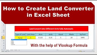 How to make Land converter sheet in excel | Create converter with Vlookup formula screenshot 4
