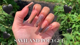 Full Set Using ONLY Saviland Products! | Polygel Nails | Safiya Jordan