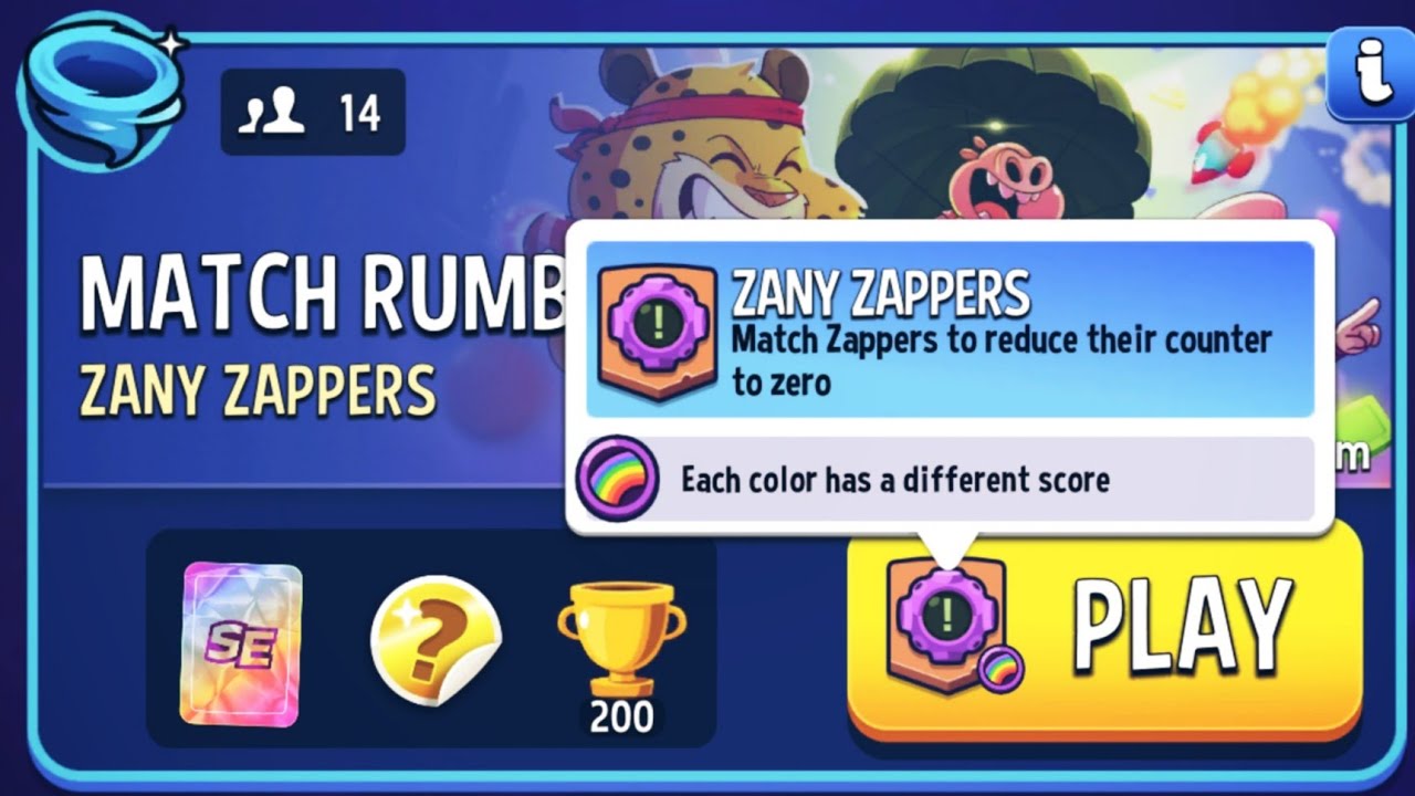 zany zappers rainbow rumble match match masters match masters