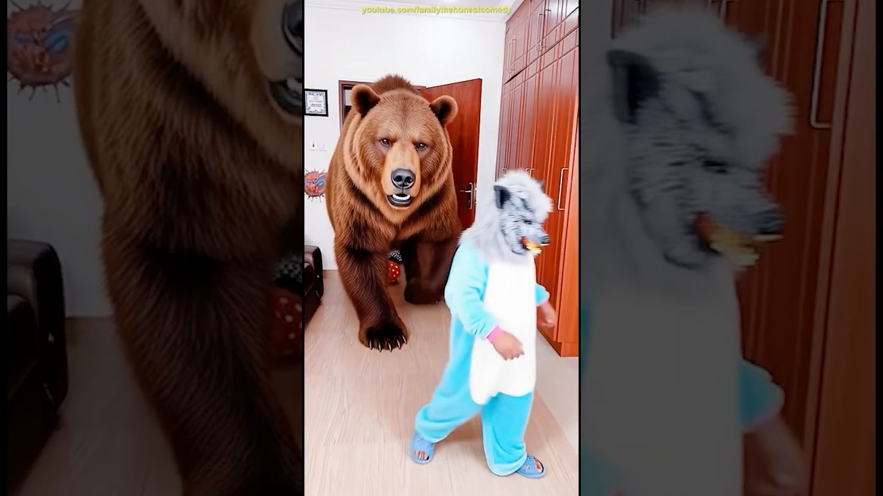Marvelous Funny Video 2026  Try not to laugh. chase by Werewolf prank. bear dance bhoot wala 
