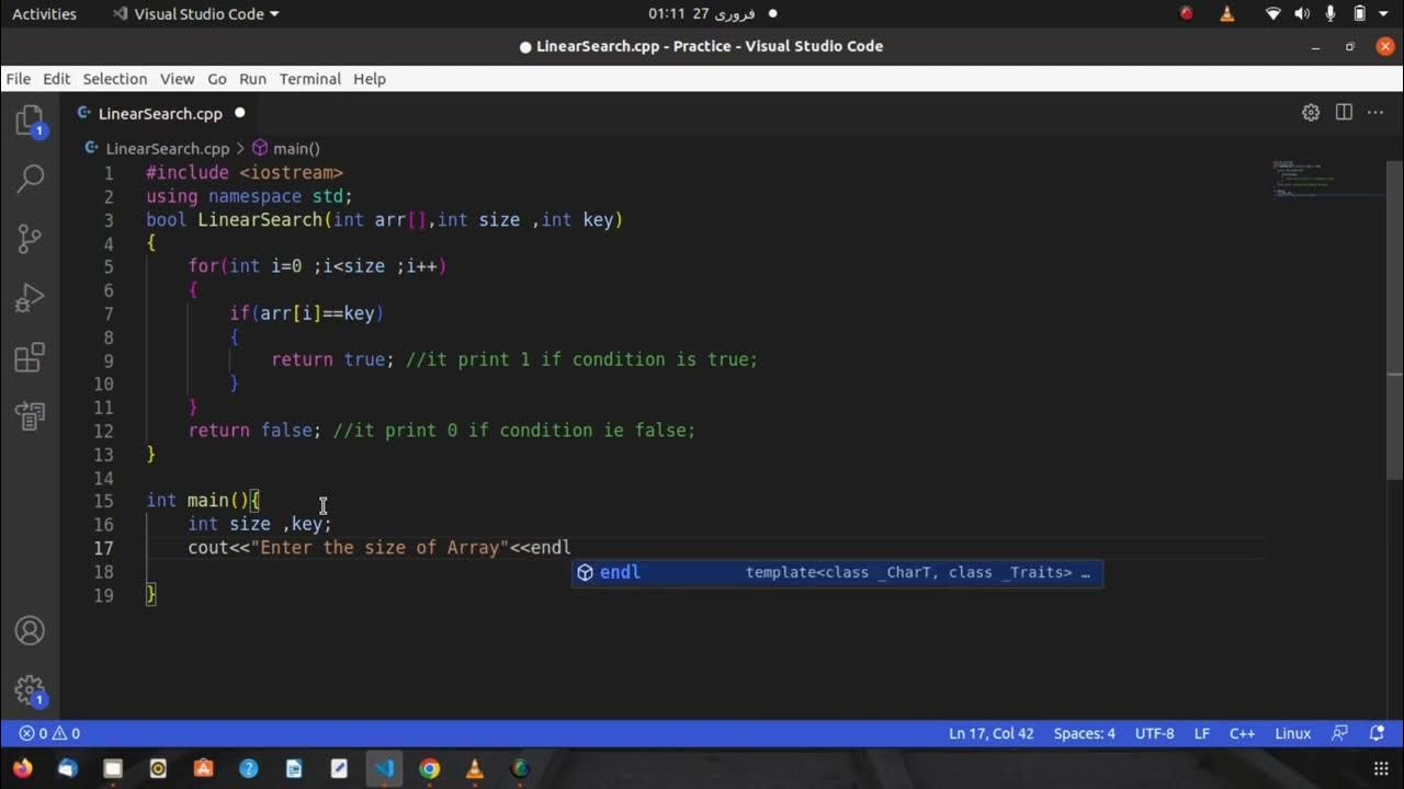 Linear search in array youtube