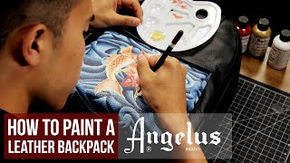 How to Paint a Leather Backpack | Koi Fish Custom | Angelus Pearlescent Paint
