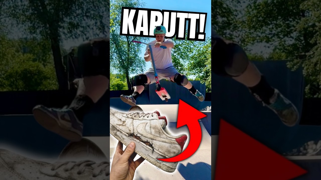 Dieser Trick hat mein Schuh ZERSTÖRT! 😱👟 (Ging schief!?)#scooter #skatepark   #scootering