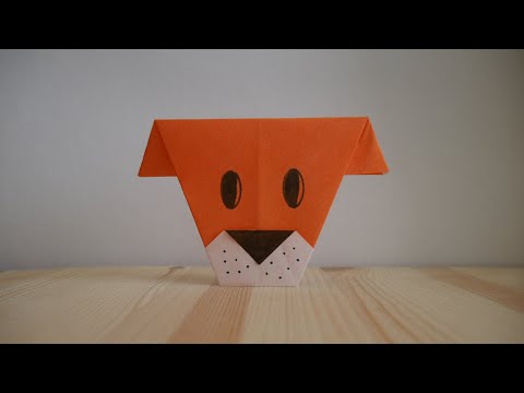 Origami. How to make a dog out of paper (video lesson)