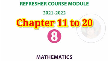 8th standard maths Refresher course module Chapter 11 to 20 Answer key English medium