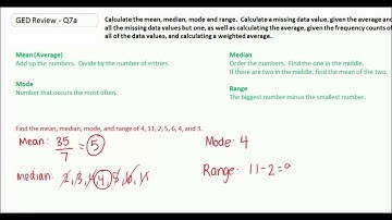 GED Study Guide Math  How to Find the Mean Median Mode and Range 1