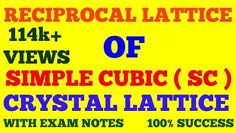 RECIPROCAL LATTICE OF SIMPLE CUBIC CRYSTAL LATTICE || SOLID STATE PHYSICS || WITH EXAM NOTES ||