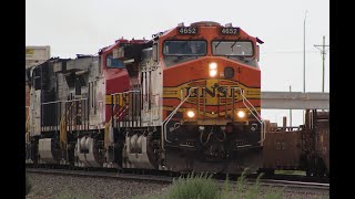 BNSF trains at Dumas Junction in Amarillo Texas feat NS Warbonnets and lease units