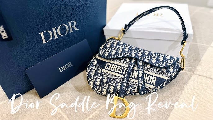 Blue Dior Oblique Saddle Bag