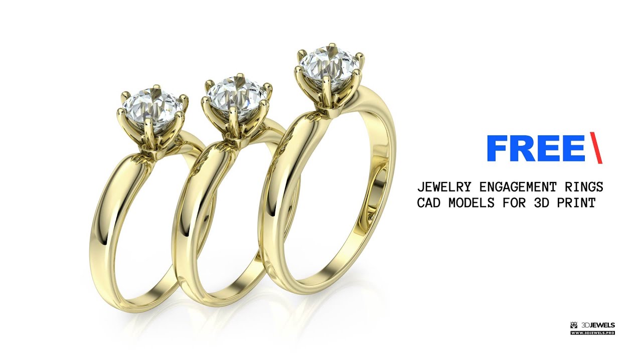 Sample preview - free jewelry engagement ring set 3D models