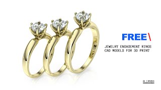 Sample preview - free jewelry engagement ring set 3D models