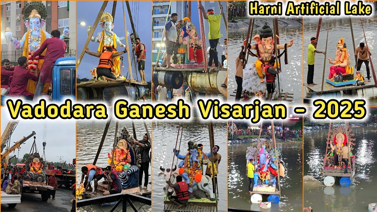 Vadodara Ganesh Visarjan at Harni Artificial Lake 2025
