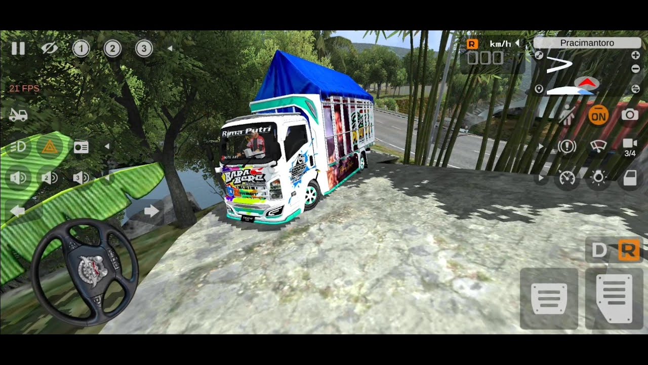 PERMAINAN MOBIL TRUCK CANTER OLENG MUATAN CABE LEWAT JALAN SEMPIT - GAME BUS SIMULATOR INDONESIA