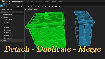 Clara.io: Detach, Duplicate and Merge in 3D modeling