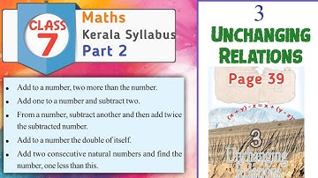 Class 7 maths chapter 3 Unchanging Relations page 39 part 2 kerala syllabus