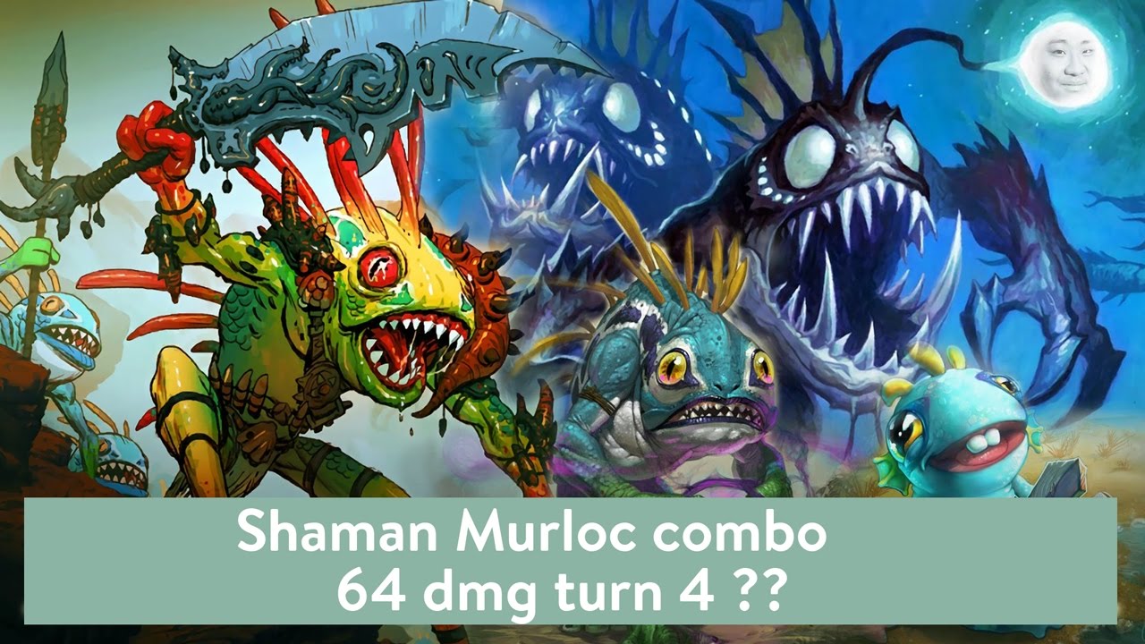 Best shaman murloc combo ever 64 dmg Turn 4 - Mean Street of Gadgetzan