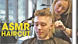 ASMR full relaxing haircut - high fade curls on top