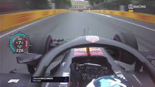 Ricciardo vs Alonso 349km/h Overtake - Baku Onboard - F1 2018 Azerbaijan Grand Prix | With Telemetry