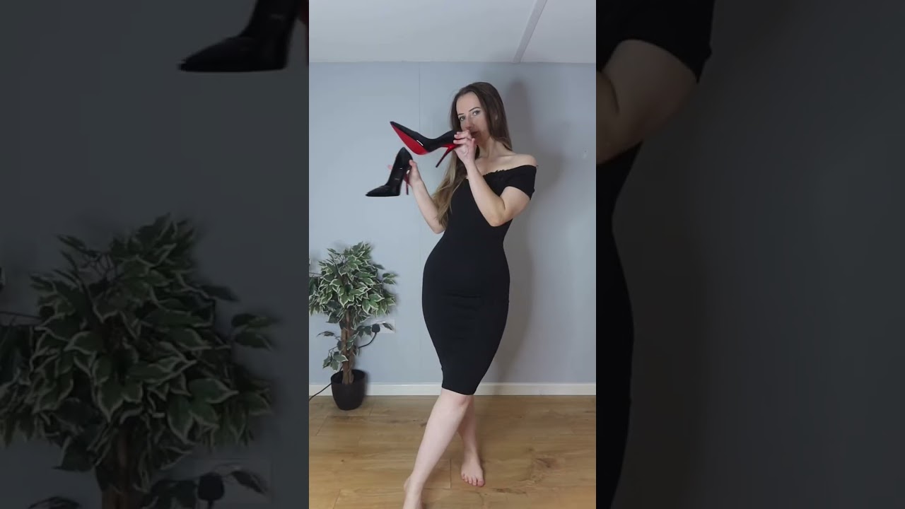 LOUBOUTIN HEELS ON ENGLISH GIRL IN DRESS