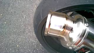 LCIラウンドフルチタンスリップオンマフラーGSX－S1000F L8 バッフル無し