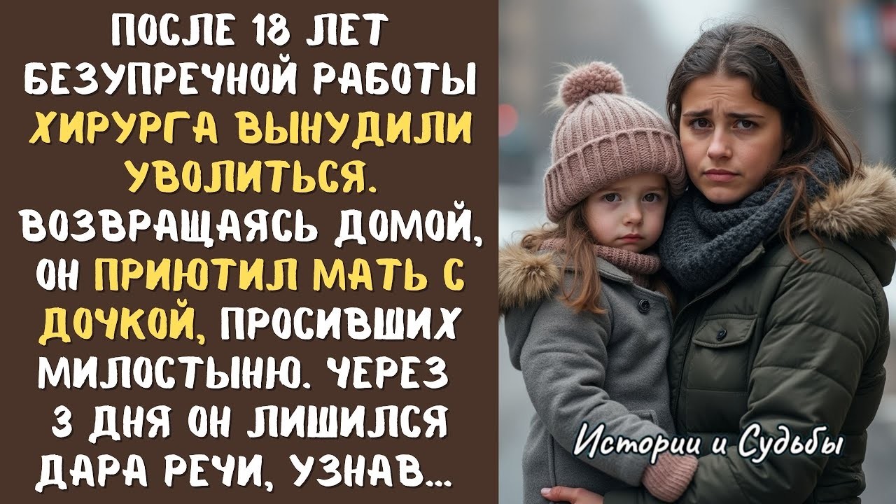 ХИРУРГА несправедливо вынудили уволиться. Возвращаясь домой, он ПРИЮТИЛ замерзающих мать с дочкой...