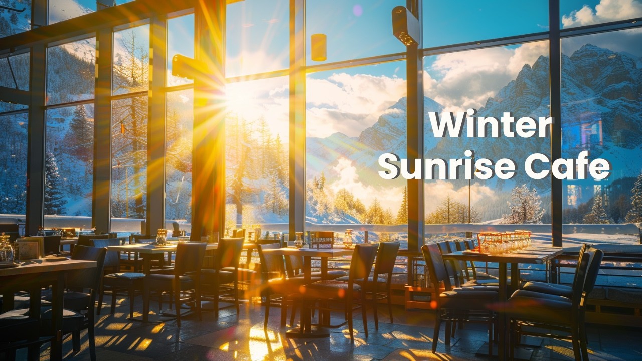 Snowy Mountain Sunrise Cafe ☀️ Cozy Winter Morning Ambience | 30 Min Relaxing Music for Focus
