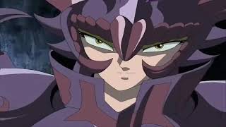 Radamanthys vs Milo, Mu and Aioria.