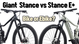 Giant Stance vs Stance E+ | Regular bike vs ebike differences by Troy and Andrea's Little Adventures 6,644 views 2 years ago 9 minutes, 37 seconds