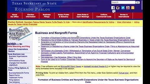 Filing an Assumed Name (DBA) with Texas Secretary of State
