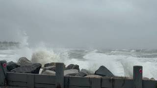 Waves Batter Wells, Maine, During September 2026 Noreaster