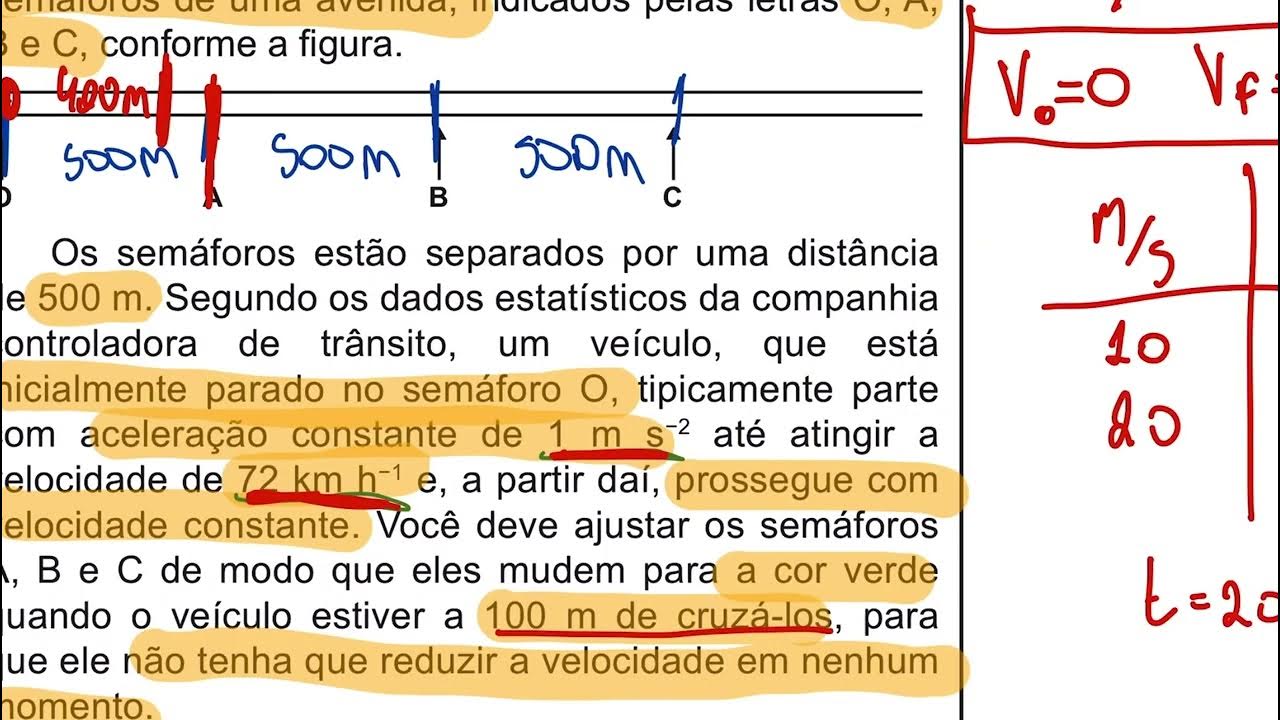 ENEM 2020 Você foi contratado para sincronizar os quatro semáforos de uma avenida, indicados ENEM 2020 Você foi contratado para sincronizar os quatro semáforos de uma avenida, indicados