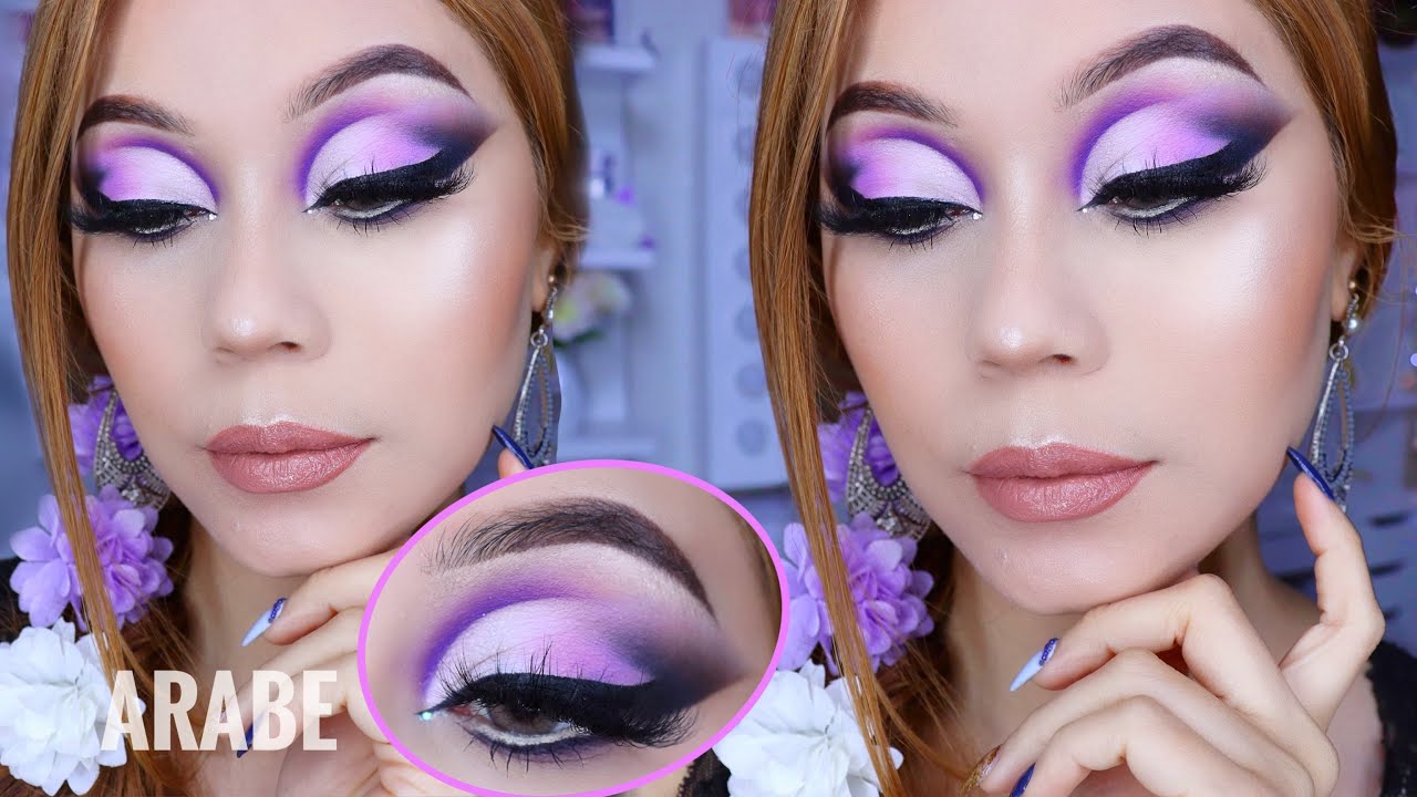 MAQUILLAJE ARABE EN TONOS MORADO ARABIC MAKEUP 2021 