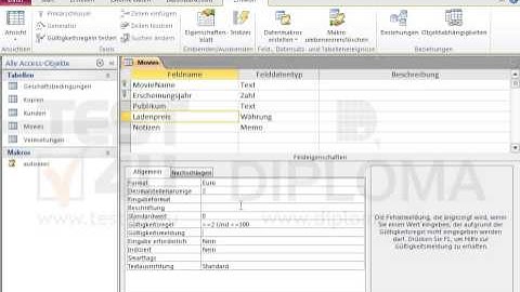 Wenden Sie eine Gültigkeitsregel auf das Feld Ladenpreis der Tabelle Movies an, so dass nur die...