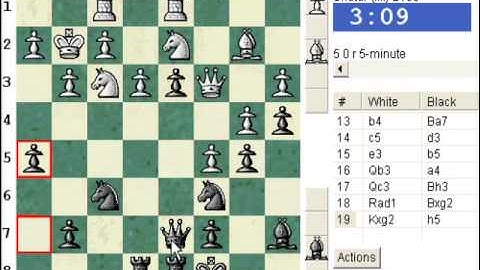 Chess World.net:  Blitz #325 vs. IM Shatar (2100) - Queen