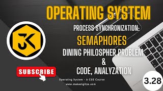 3.28 | Dining Philosopher problem with Semaphores: Algorithm, Code, and Analysis #operatingsystem