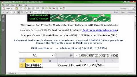 Convert Flow from GPM to Mil/Min.