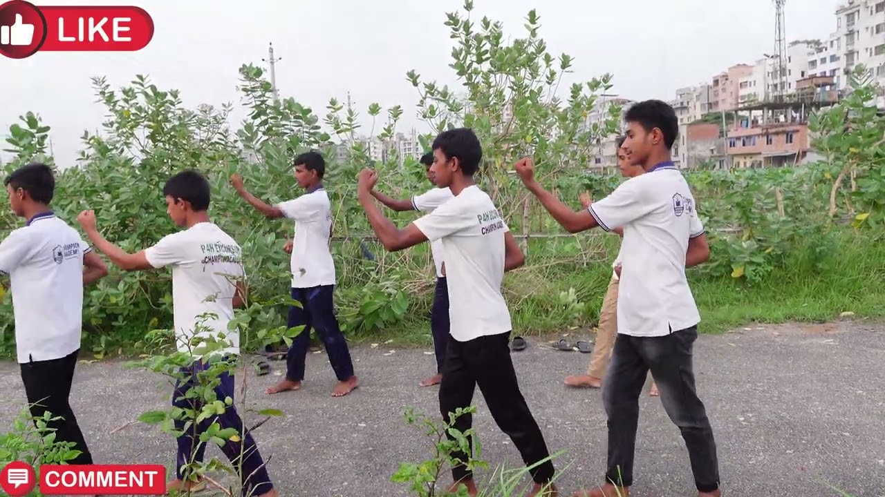 Taekwondo practice by Champion Academy's students