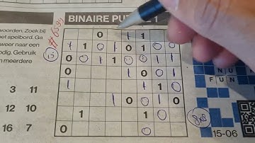 Thursday. Bonus Extra edition. (#6599) Binary01 Sudoku puzzle.  06-15-2023 Extra part 3 of 4