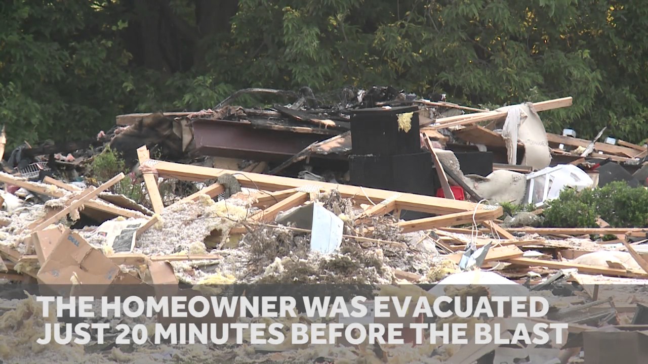 Gas explosion levels home, damages four others - YouTube