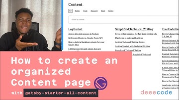 How to create an organized Content page on your website with my Gatsby starter template