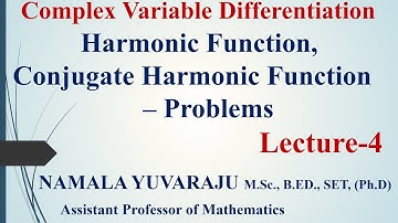Complex variable differentiations - Harmonic function - Problems I Yuvaraju Namala I AR new world